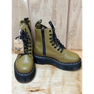 Dr. Martens Jadon Smooth Leather Platform Boots ANTIQUE OLIVE Women's 6 Men's 5